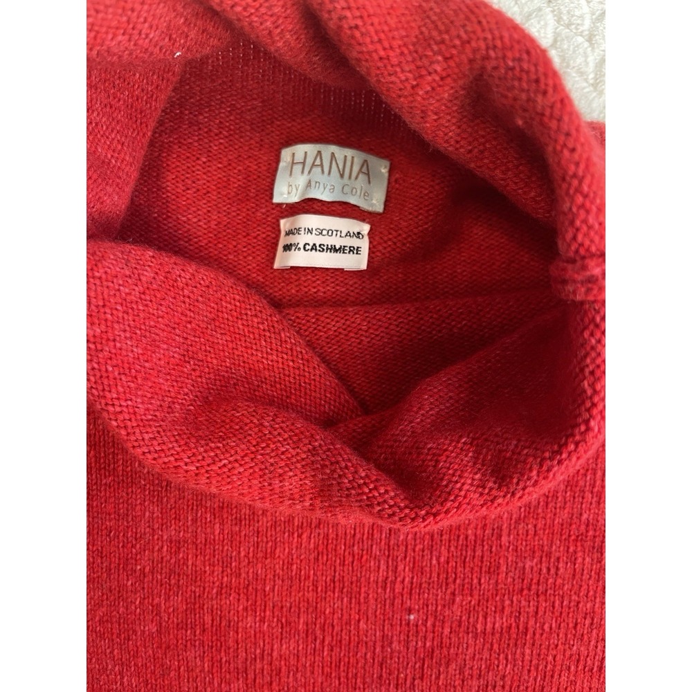 Hania by Anya Cole Red Cashmere Turtleneck Sweater -‎ One size